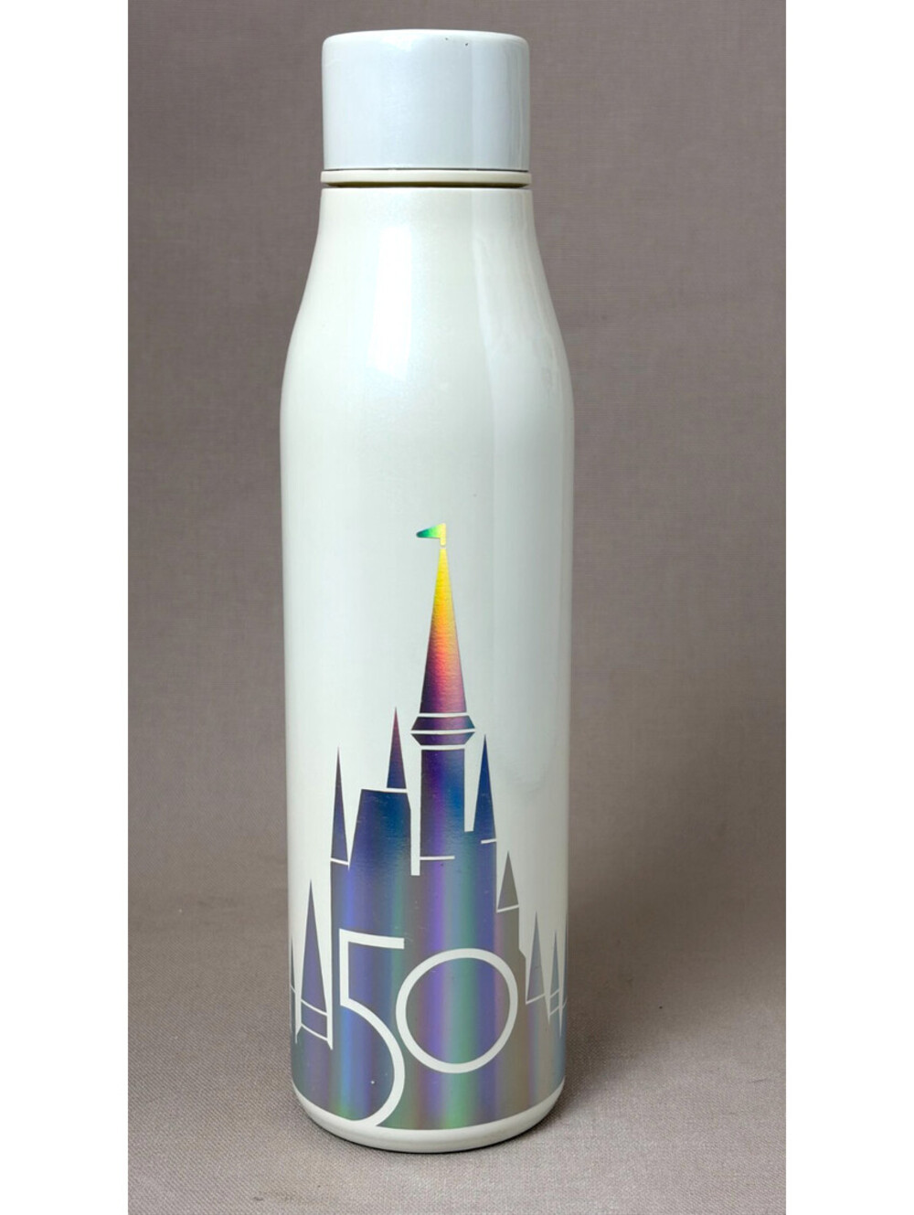 Disney World 50th Anniversary Water Bottle EARidescent Cinderella Castle 20 oz